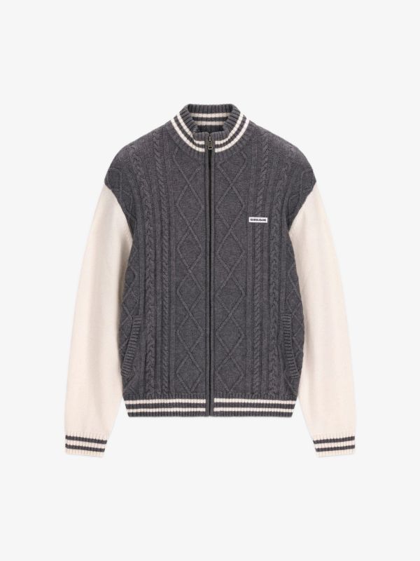 Jacke GUESS JEANS Pullover im Bomberstil mit Reißverschluss grau