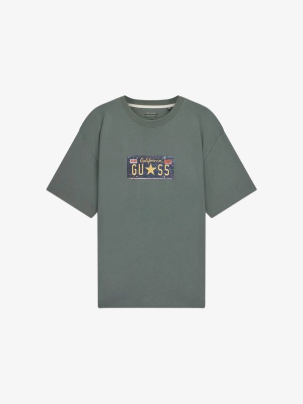T-Shirt GUESS JEANS Bedrucktes T-Shirt grün