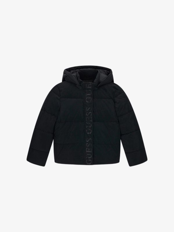 Jacke GUESS KIDS Daunenjacke mit Kapuze schwarz