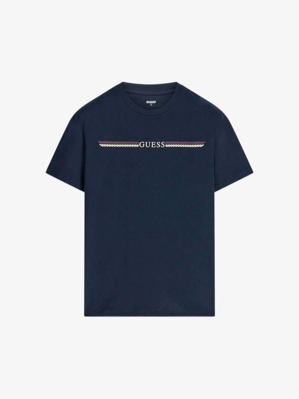 T-Shirt GUESS T-Shirt mit Logoprint bleu foncé