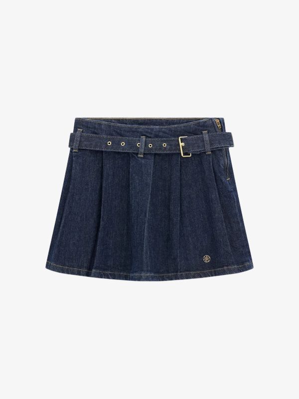 Rock GUESS KIDS Mini plissierter Jeansrock dunkelblau