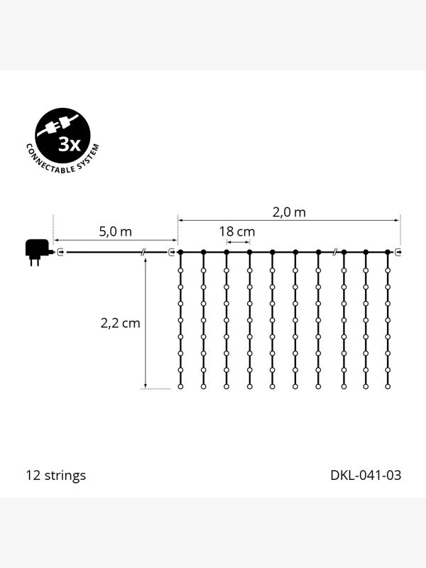 LED Lichterkette ANGEL HAIR CURTAIN, STT