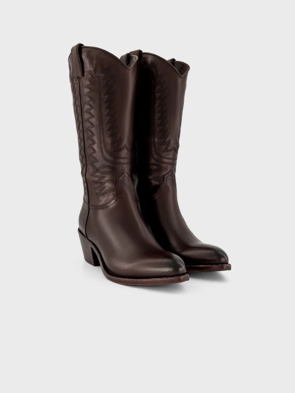 bottes "Cowboy" brun, SARTORE PARIS