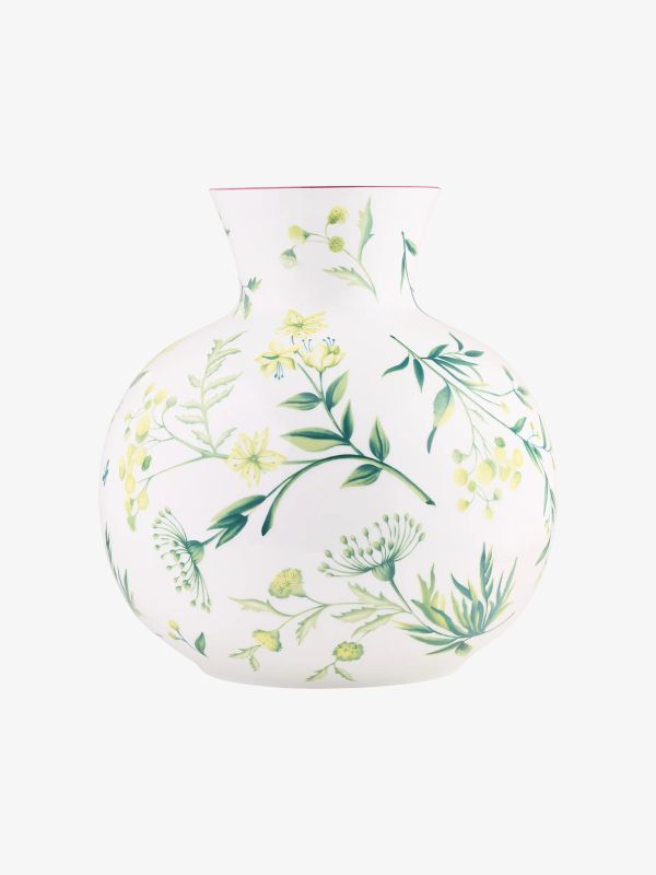 Vase FLORENZA hellgrün/klein gemustert