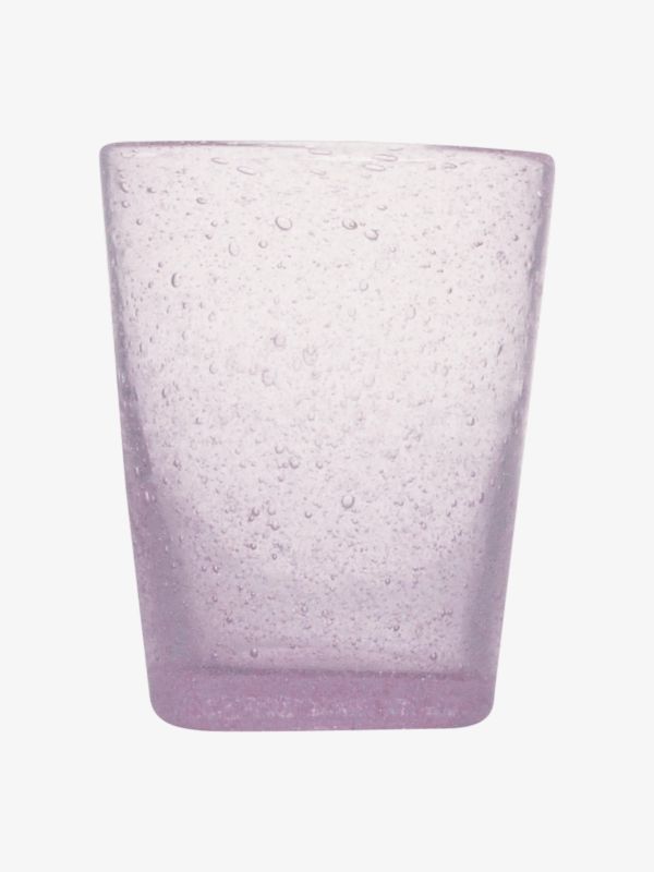 Verre à eau rayé violet clair