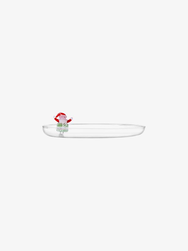 Assiette Christmas SANTA ON GREEN GIFT
