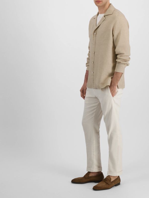Chemise en lin  taupe, LARDINI