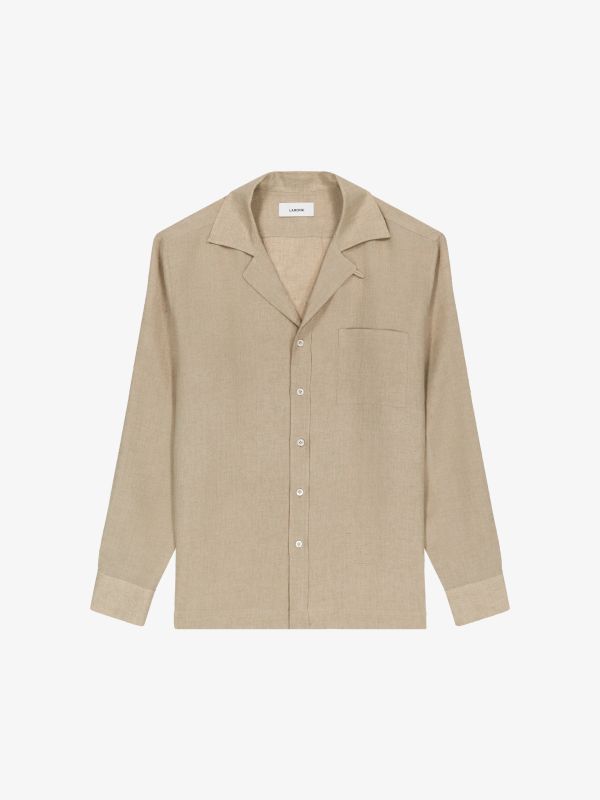 Chemise en lin taupe