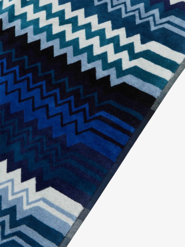Tapis de salle de bains Giacomo rayé bleu foncé, MISSONI