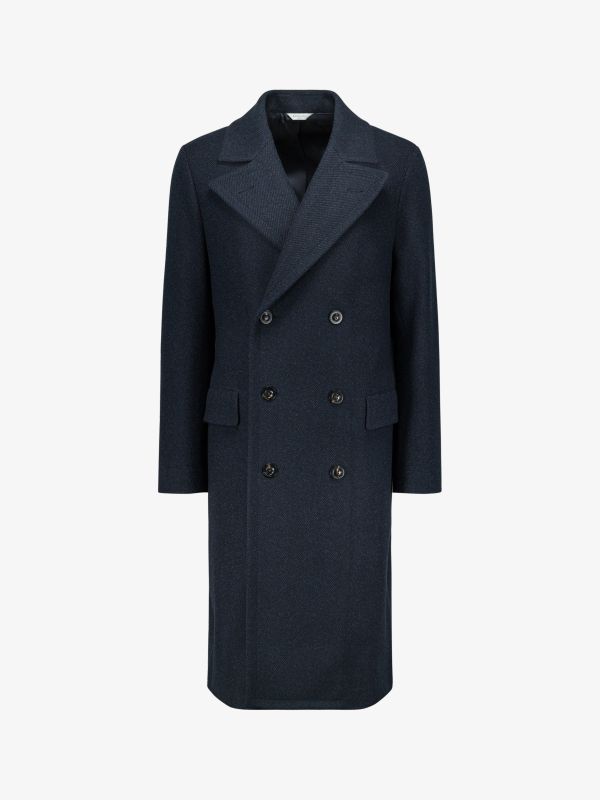 Wollmantel blau