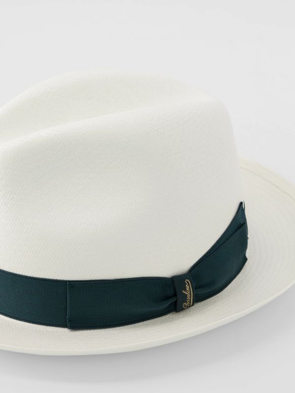 chapeau de paille "Federico" blanc, BORSALINO