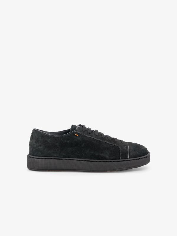 baskets en cuir  noir