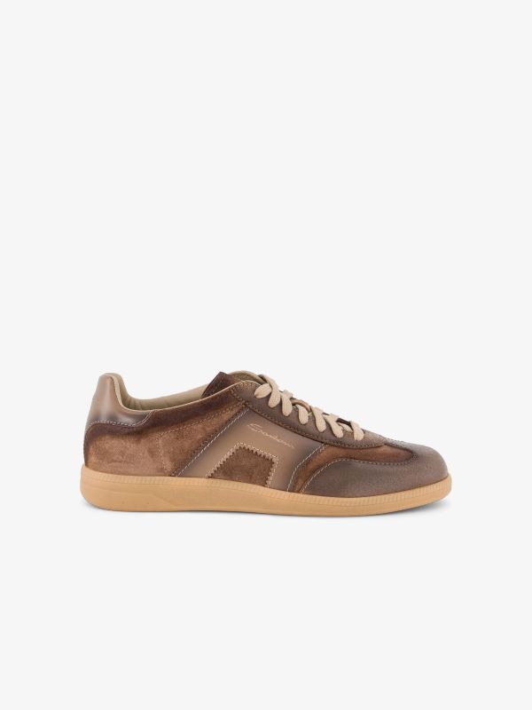baskets en cuir  brun