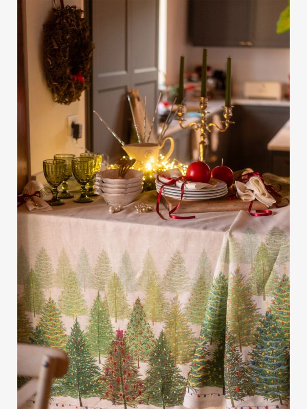 nappe vert/à petits motifs, TESSITURA TOSCANA TELERIE