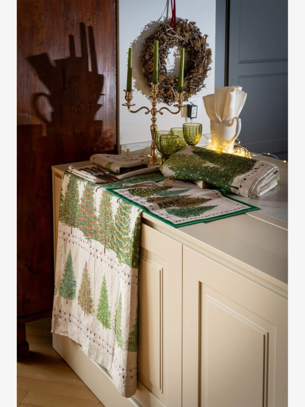 nappe vert/à petits motifs, TESSITURA TOSCANA TELERIE
