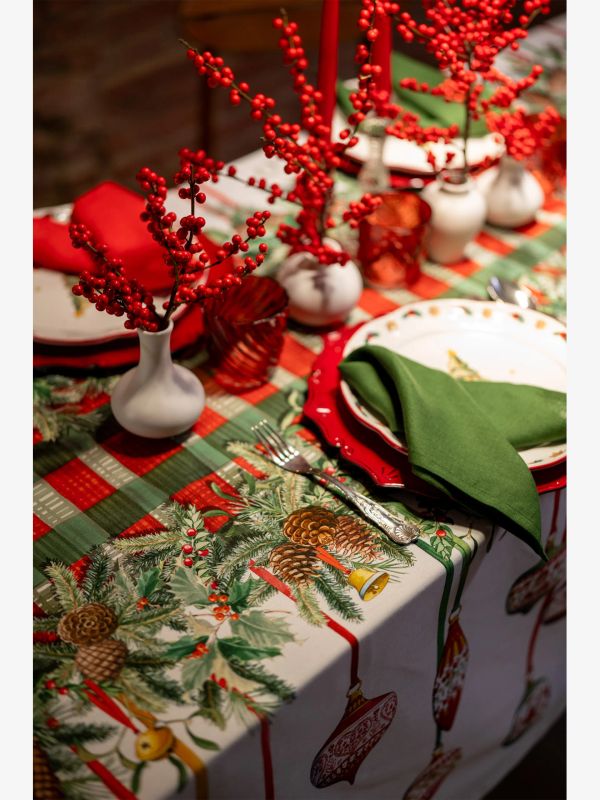 nappe vert/à petits motifs, TESSITURA TOSCANA TELERIE