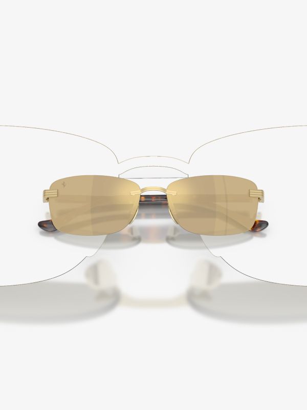 Lunettes de soleil jaune dorée, FERRARI
