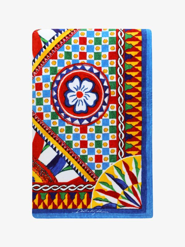Serviette de plage CARRETTO bleu/à petits motifs, DOLCE & GABBANA CASA
