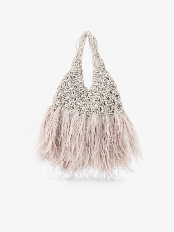 Sac à main "Vannifique Plumes" argentée