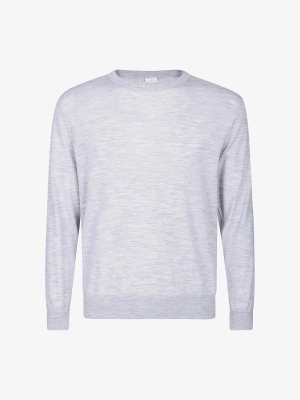 Pull en laine gris clair mélangé