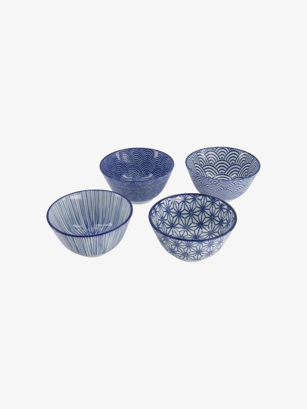 Reis-Schalen 4er Set Nippon Blue dunkelblau, TOKYO DESIGN STUDIO