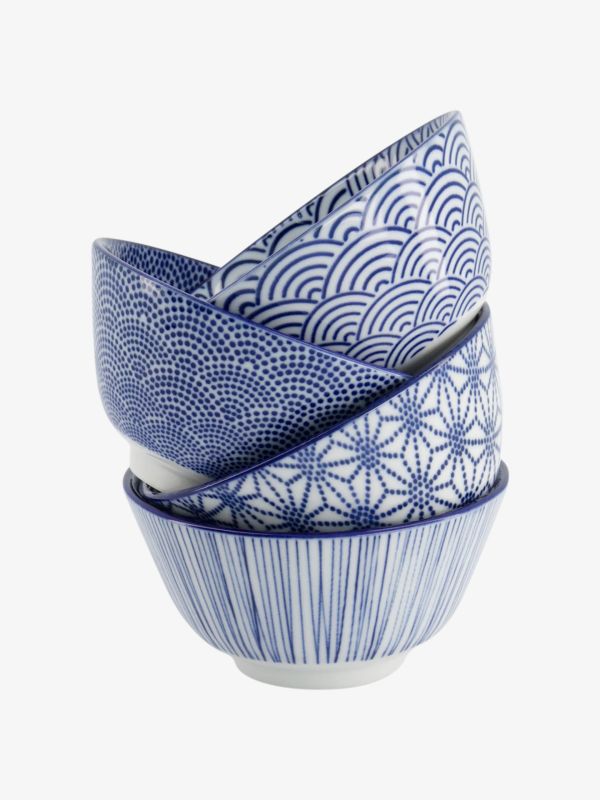 Reis-Schalen 4er Set Nippon Blue dunkelblau, TOKYO DESIGN STUDIO