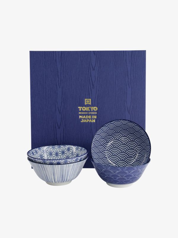 Reis-Schalen 4er Set Nippon Blue dunkelblau