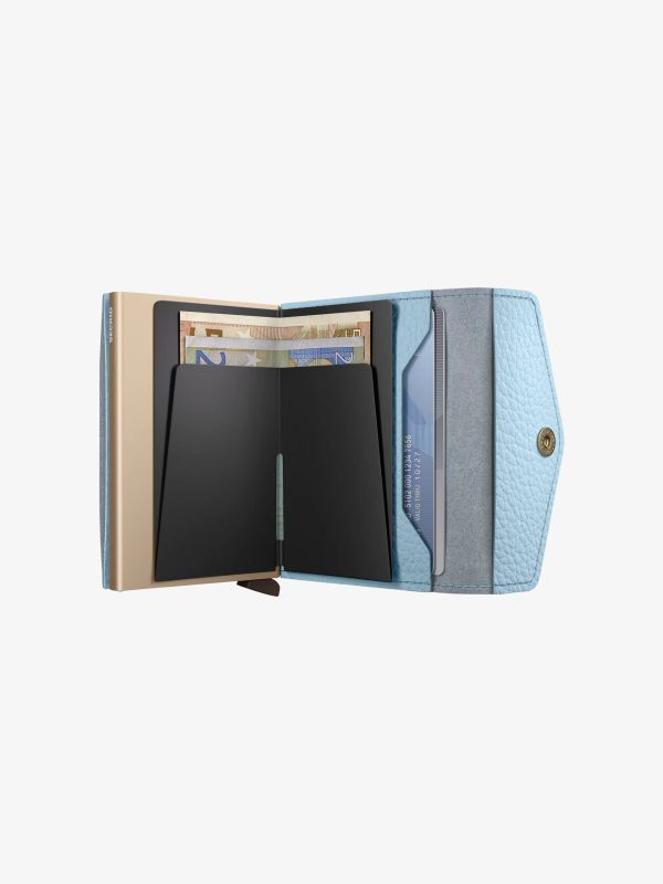 Porte-cartes ENVELOPE à carreaux bleu pastel, SECRID