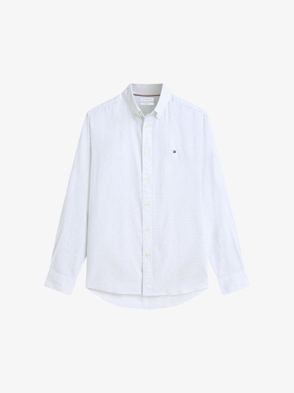 Casualhemd "Poplin Mini Print" weiss