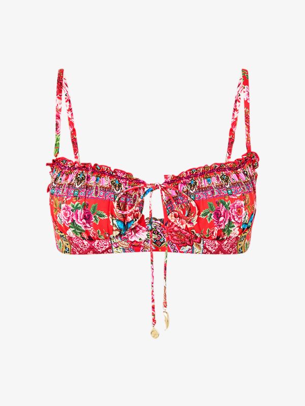 Bikini Top "Heirloom Empire" rot/klein gemustert