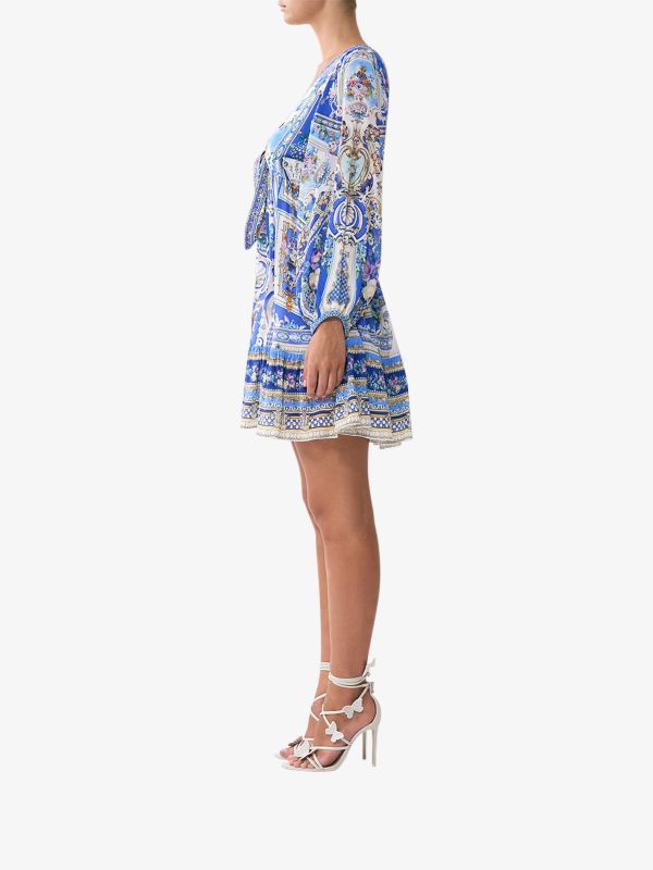 robe "Ottoman Opulence" bleu/à petits motifs, CAMILLA