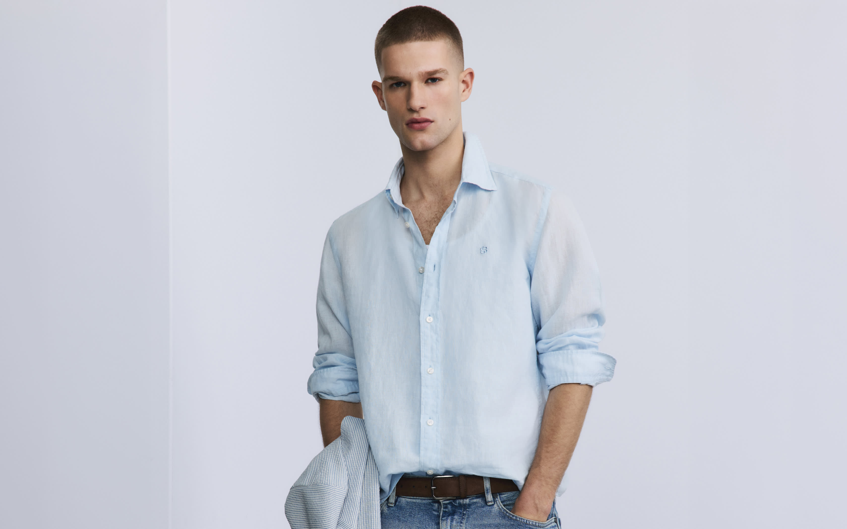 Chemise casual à carreaux noirs de MC2 SAINT BARTH